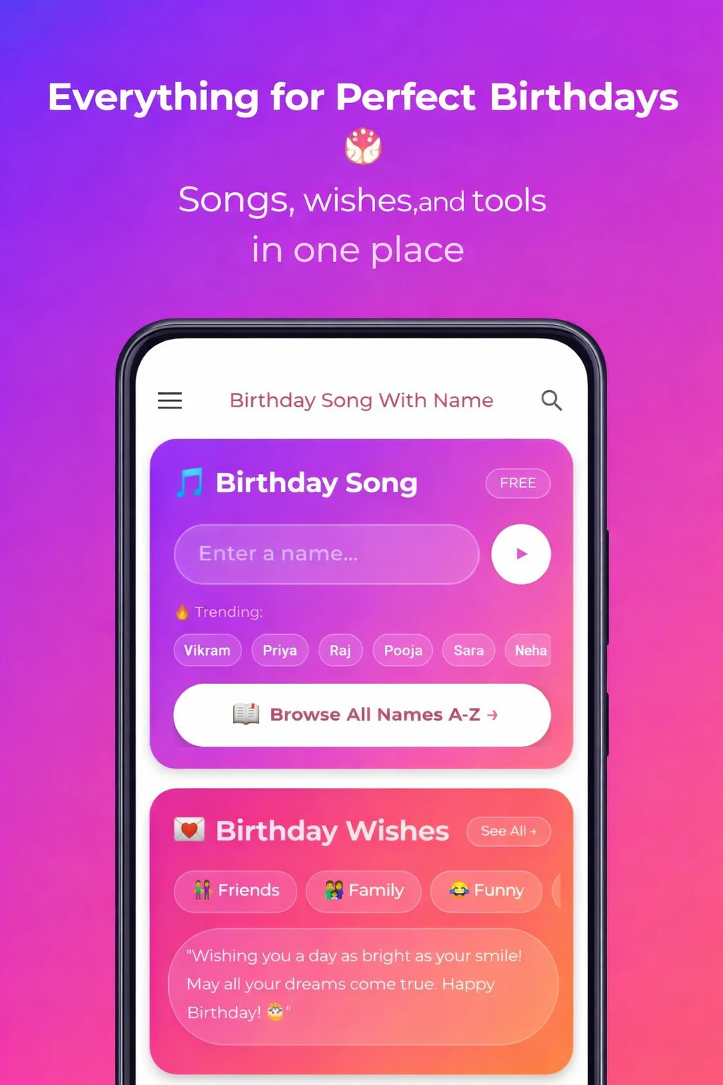 Birthday Song with Name App screenshot